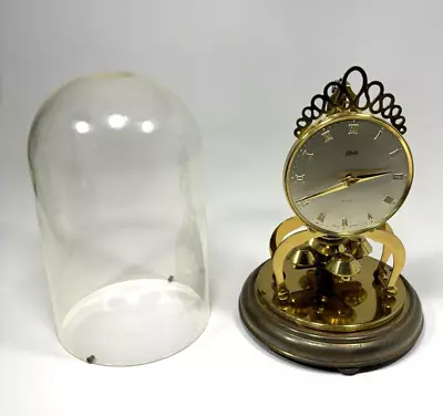 Vintage Schatz 400 Day Anniversary Gold / Brass Clock With Glass Dome 8 X5.5  • £67.15