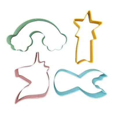 $7.50 • Buy 4 Pcs Biscuit Cookie Cutter Set Unicorn Rainbow Star Shape Cutters Mould DIY 