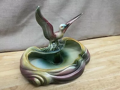 Hull Flying Duck Planter Bowl Bird Pink Green Ceramic Mid Century Goose Swan • $20.99