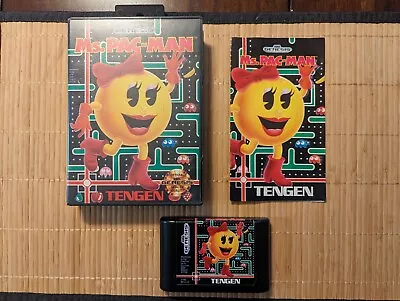 Ms. Pac-Man (Sega Genesis 1991) Cartridge Manual Case CIB • $6