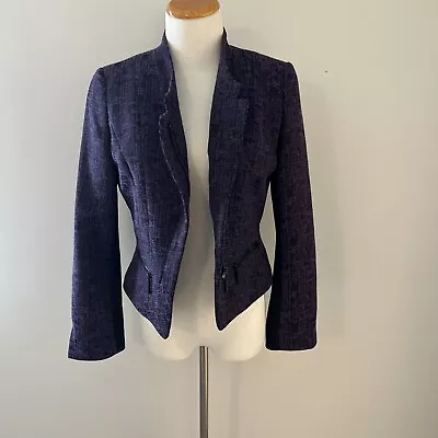 Mary Kay By Twinhill Blazer Jacket Size 4 Fully Lined Black/purple • $29.95