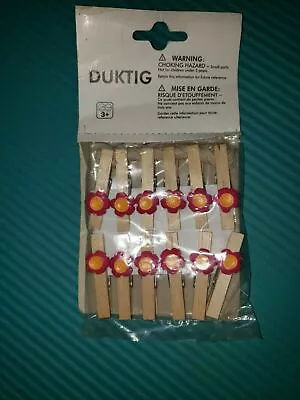 NIP IKEA DUKTIG Flower Mini Clothespins Pack Of 12 • $4.99