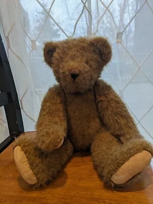 Vintage 1995 Vermont Brown Jointed Teddy Bear 16 Inch • $15