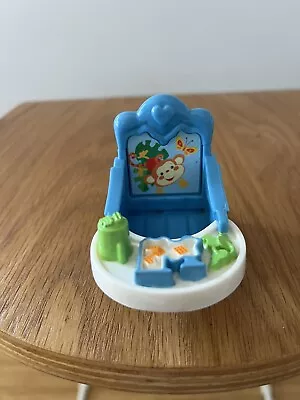 Vintage Fisher Price Loving Family Dollhouse Furniture Baby Booster Seat Blue • $15