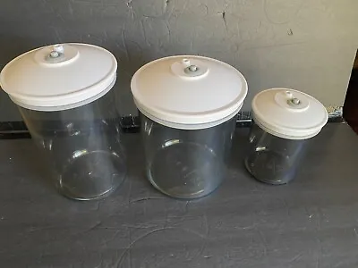 $29.95 • Buy FoodSaver Vacuum Sealer Jar Canister Snail Lot Of 3 25-64-80 Oz