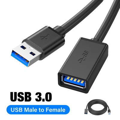 USB Extension Cable Cord Super Speed USB 3.0 Cable Male To Female Data Sync Lead • $10.39