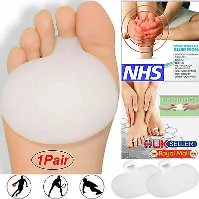 2 X Gel Metatarsal Sore Ball Foot Pain Cushions Pads Insoles Forefoot Support UK • £3.79