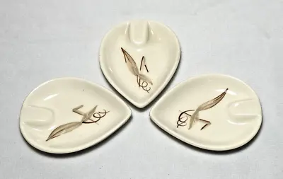 WINFIELD ~ Vintage Handcraft Pottery Set (3) ASHTRAYS (Passion Flower) ~ Calif. • $15