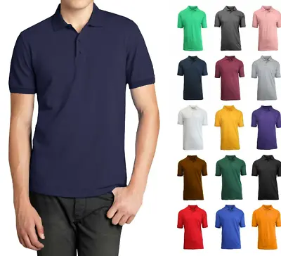 Men's 3-Button Short Sleeve Pique Polo Shirts *Choose Color/Size* NWT FREE SHIPP • $12.97