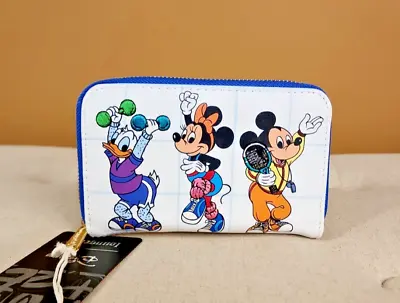 Loungefly Disney Mousercise 80s Retro-Inspired Workout Zip-Around Wallet NEW • $48.88