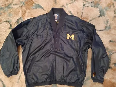 Vintage 90s University Of Michigan Wolverines Pro Player Windbreaker Jacket 2XL  • $44.94