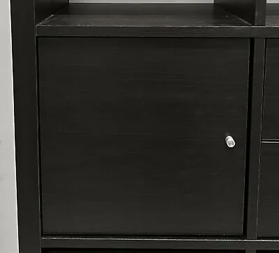$94.99 • Buy Set Of 2 - Ikea KALLAX Insert With 1 Door Black-Brown Fits Expedit 602.781.70