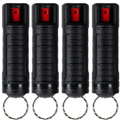 4 PACK Police Magnum Pepper Spray 1/2oz Black Molded Keychain Defense Security • $19.99