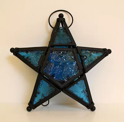 Hanging Glass Metal Star Candle Holder Lantern Home Party Decor • $24.99