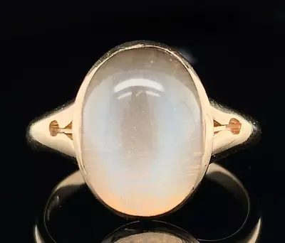 10k Rose Gold 5 Carat Cat's Eye Genuine Natural Moonstone Ring 5.75 (#J6579) • $635