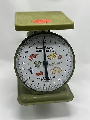 American Family Kitchen Scale Green MCM Fruits Vegetables Meat Retro Vintage • $35