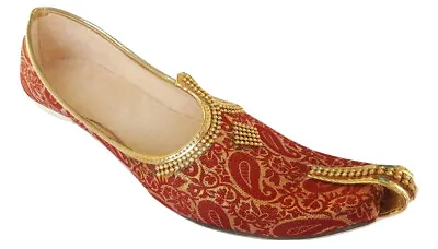 Mens Jutti Mojari Khussa Indian Ethnic Wedding Flat Shoes US Size 8-12 AS • £30.50