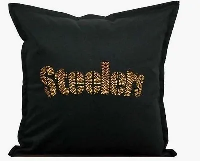 $29.74 • Buy Pittsburgh Steelers Cover Sofa Throw Pillow Case 18 X18  Chair Couch Rhinestone