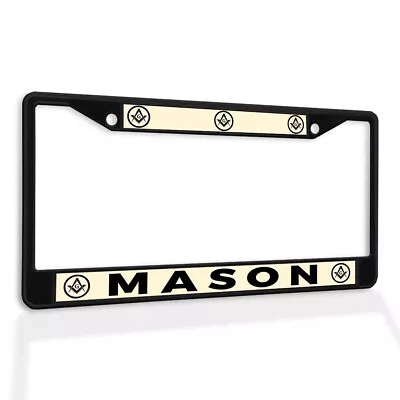 Metal License Plate Frame Vinyl Insert Mason Scale And Compass A • $17.99