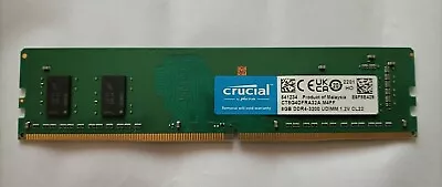 Crucial CT8G4DFRA32A.M4ff 8GB CL22 DDR4 3200 UDIMM PC Memory RAM • £12.99