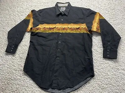 Vintage Cumberland Outfitters Pearl Snap Horse Western Cowboy Shirt Size XXL • $35