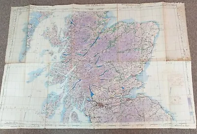 WW2 British RAF Navigator's War Office-issued O.S. Map For The Highlands - 1942 • £28