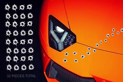 $5.49 • Buy (32) Bullet Hole Stickers Realistic Bullet Decal 1  Each Piece