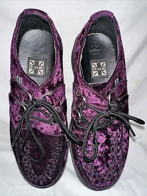 TUK Shoes Purple Velvet Men’s 4 / Ladies 6 D Rings • $65