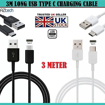 3M Long USB Type C Charger Charging Cable Data Sync Lead For All Mobile Phones • £3.95