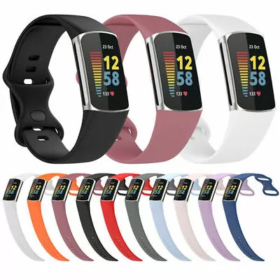 For Fitbit Charge 5 Silicone Smart Watch Band Sport Fitness Replacement Strap • $14.99