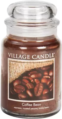 Village Candle Coffee Bean Glass Jar Scented Candle Large 21.25 Oz Brown • $31.87
