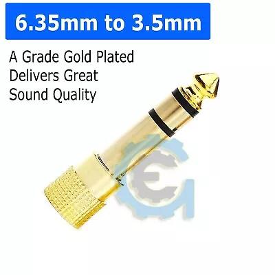 6.3mm 1/4  Male Plug To 3.5mm 1/8  Female Jack Stereo Headphone Audio Adapter  • $1.99