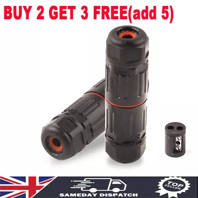 £2.86 • Buy 2 Pole Core Joint Outdoor IP68 Waterproof Electrical Cable Wire Connector UK