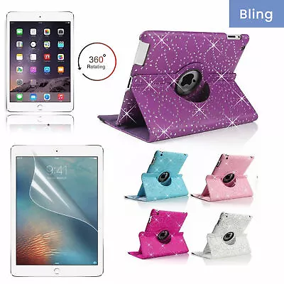 360 Rotating Bling Leather Case Cover For Apple IPad 2/3/4 Air  Pro Mini 1/2/3/4 • £4.35