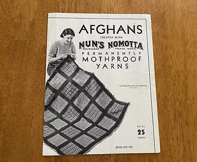 Nun’s Nomotta Afghans Pattern Book Crochet Vtg 1930s Home Decor • $10