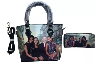 The Obama Family  - Tote Bag W/ Shoulder Strap + Wallet - Set • $38.99