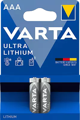 4x VARTA Ultra Lithium AAA Micro LR3 Batteries 15V (2x2er Blister Pack) 6103 • $9.03