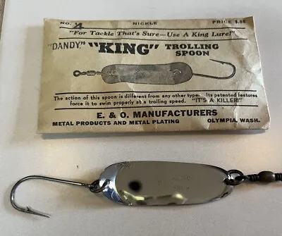 VTG DANDY “KING” Trolling Spoon No. 4 Lures Nickle In Original Package Unused • $7