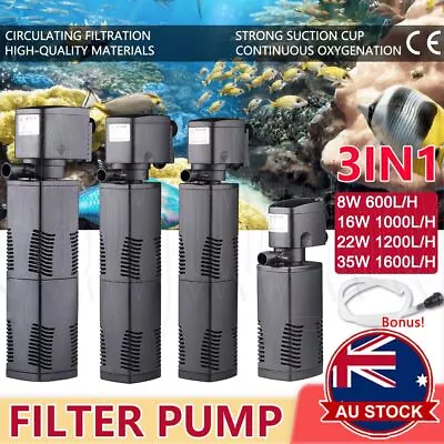 $15.85 • Buy Submersible Water Internal Filter Pump For Aquarium Fish Tank Pond 600-1600L/H