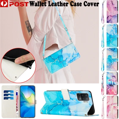 $11.59 • Buy For OPPO A54 A74 A94 A57 2022 RENO 8 7 5 Lite Wallet Leather Case Cover W/ Strap
