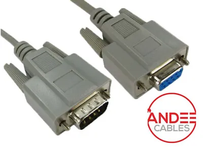 Serial RS232 Extension Cable DB9M To F 9 Pin Male To Female Extender Lead • £4.89