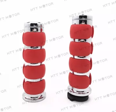 1  Hand Grip Flat For Harley FXDB Street Bob Red Chrome Billet Aluminum • $30.66