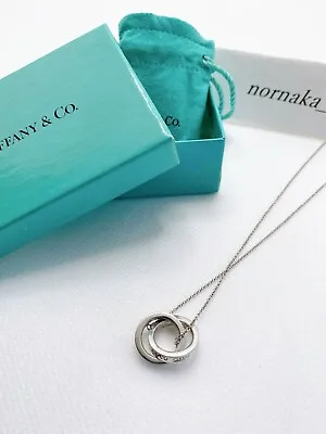 £143.59 • Buy 【MINT】TIFFANY&Co. 1837 Interlocking Circles Necklace Pendant Silver 925 With Box