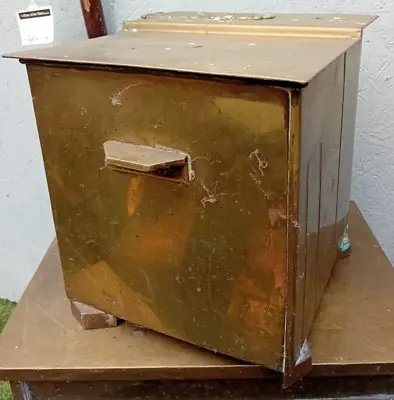 Edwardian Brass Covered Coal/Log Storage Box • £25