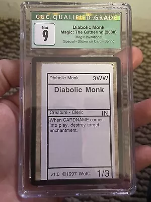 Diabolic Monk MTG Invitational Playtest Card Misprint/Rarity • $124.99