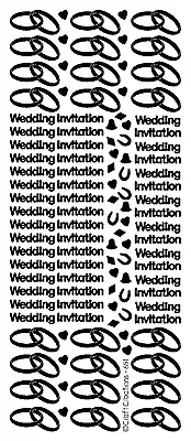 Small Wedding Invitation Peel Off Stickers Card Making Craft Joined Rings Hearts • £1.15