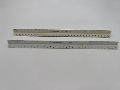 Vintage Lot The C-Thru Ruler Co. TS-657/TS-656 Engineer Triangular 12  Scale • $18.99