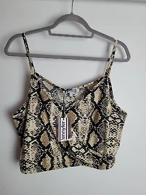 £5 • Buy Jennyfer Snakeskin Crop Top Size Large Croptop Bralette 