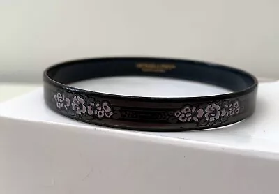 Vintage Original Michaela Frey Enamel Bangle Black & Pink Art Nouveau Design • £20