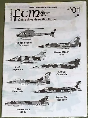 FCM Decals 48-01LA A-4C Mirage 2000 Kfir F-16A Hunter Jaguar Decal In 1:48 Scale • £9